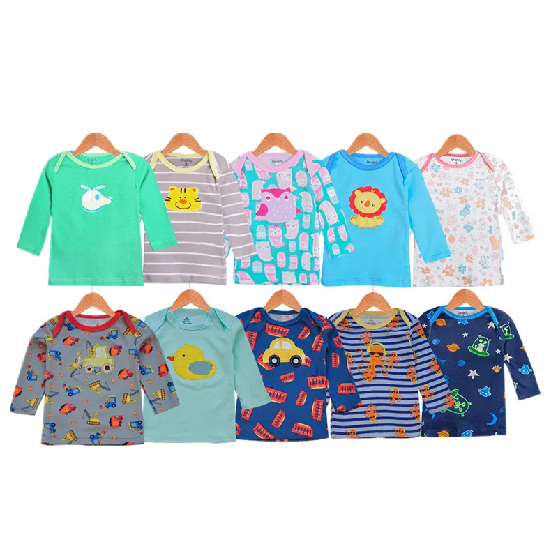 5pcs//lot 0-24months Short-sleeve T Shirt Baby Infant Cartoon Newborn Boys Girls