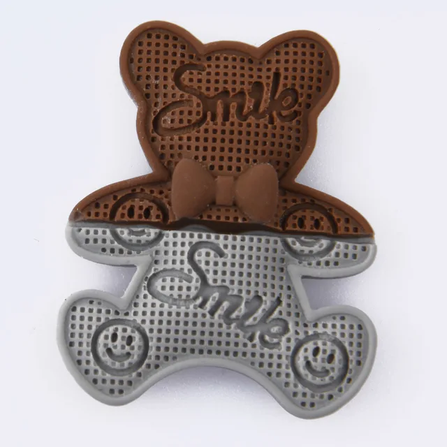 Hot Sale 1 Pcs Cartoon Bear Croc Shoe Charms Colorful Smile Face Baby Bear Clog Shoes Decorations Kid's Wristband Accessories r9607