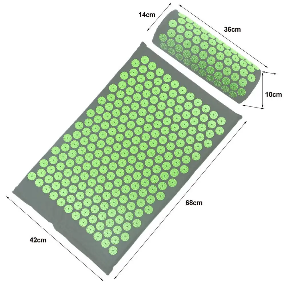 Массажная подушка Массажный коврик для йоги Акупрессура снимает стресс боль в спине и теле шип коврик для иглоукалывания с подушкой - Цвет: mat and pillow