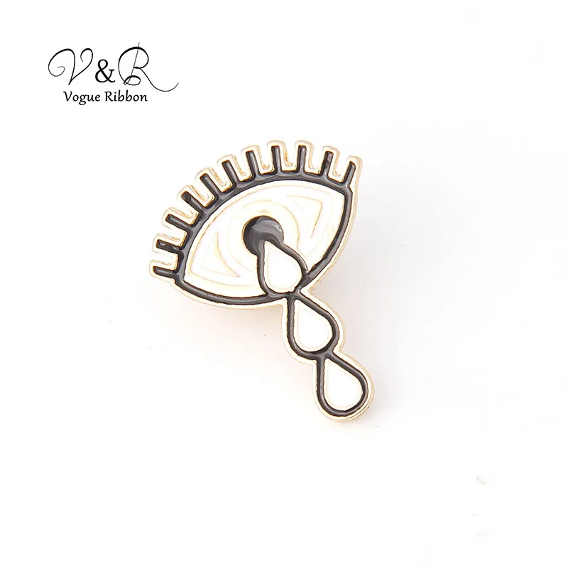 Imitation gold plated brooch pin, white and black epoxy eye with 3 tear drops, cute fashion jewelry for girl  (1)