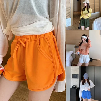 

Women Shorts Elastic Band With Pockets Spring Summer Working Fashion Women Shorts High Waist #421