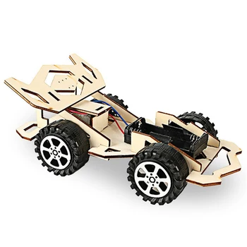 

Wooden Educational Kids Model Kit Toy Principle Cognition DIY Teaching Assembly Scientific Fun Developmental Racing Car