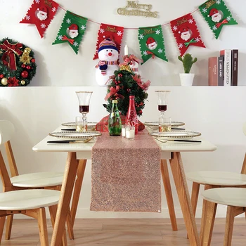 

3 Color Luxurious Sequin Table Runner Glitter Tableclothes for Wedding Party Christmas Hotel Banquet Dinner Tablerunner