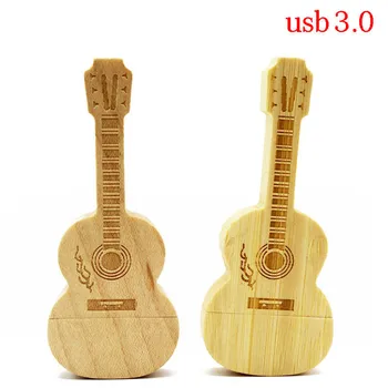 

TEXT ME usb 3.0 free Order LOGO bamboo maple Wood Guitar style pendrive 4gb 8gb 16gb 32gb usb3.0 usb Flash Drive gift pendrive