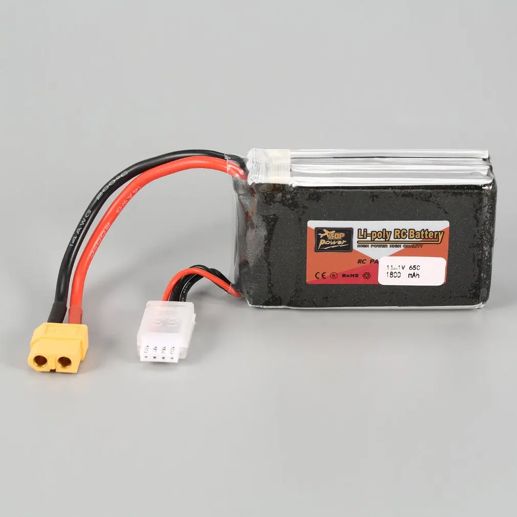 ZOP Power 11 1 В 1800 мАч 65C 3S 3S1P Lipo Battery XT60 вилка перезаряжаемая для радиоуправляемого
