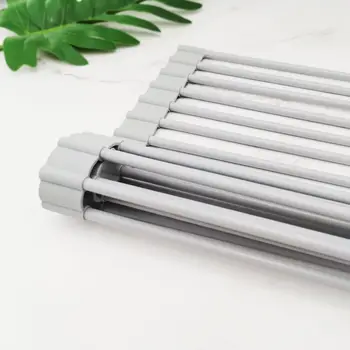 

2020 New Arrival Light Gray Household Folding Draining Pad Multifunctional Commodity Shelf Draining Rack for Kitchen