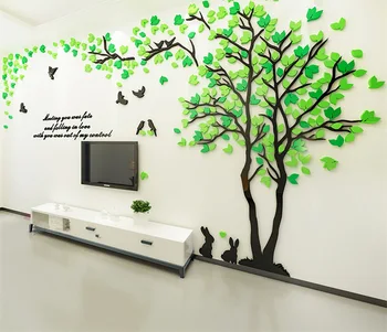 

3D Tree Acylic Decorative Wall Sticker DIY Livingroom Bedroom Wall Stickers Art TV Background Wall Poster Home Decor