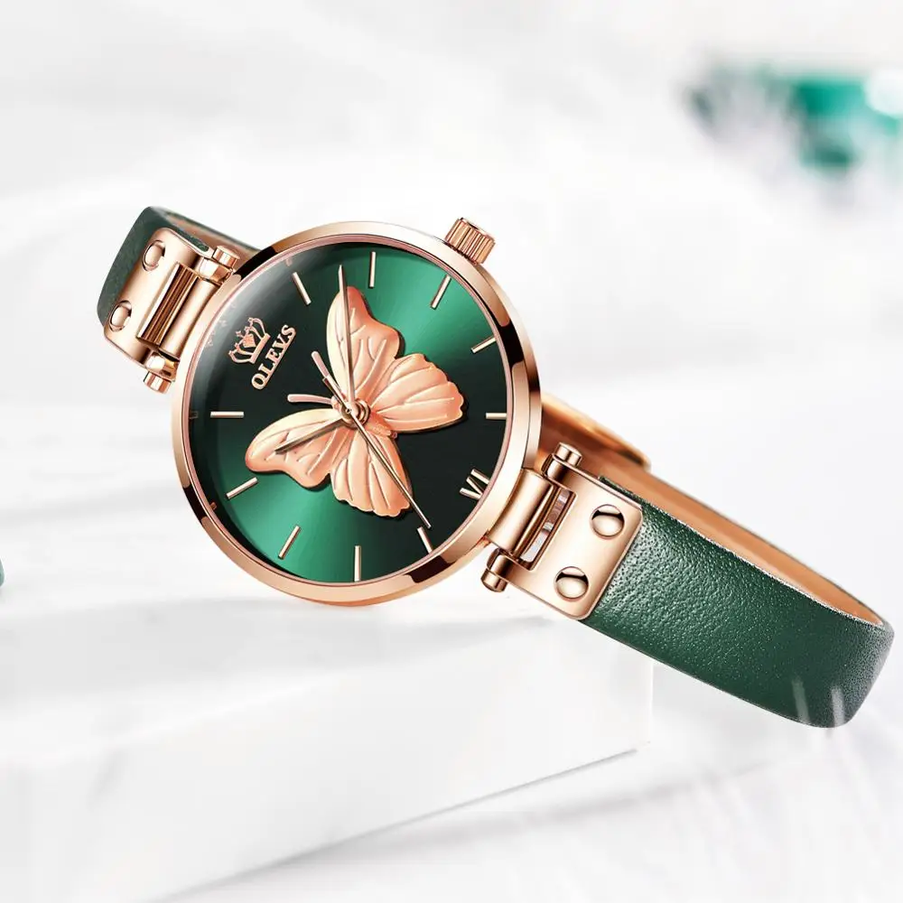 

Olevs Rose Gold Butterfly Ladies Watch Mesh Steel Fashion Casual Bracelet Quartz Watch Watch Ladies Watch Clock Reloj Mujer