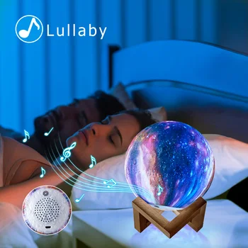 

LED Timeable Moon Lamp 3D Print Rechargeable Night Light Bedside Table Desk Lamp Children Bedroom Moon Night Lamp