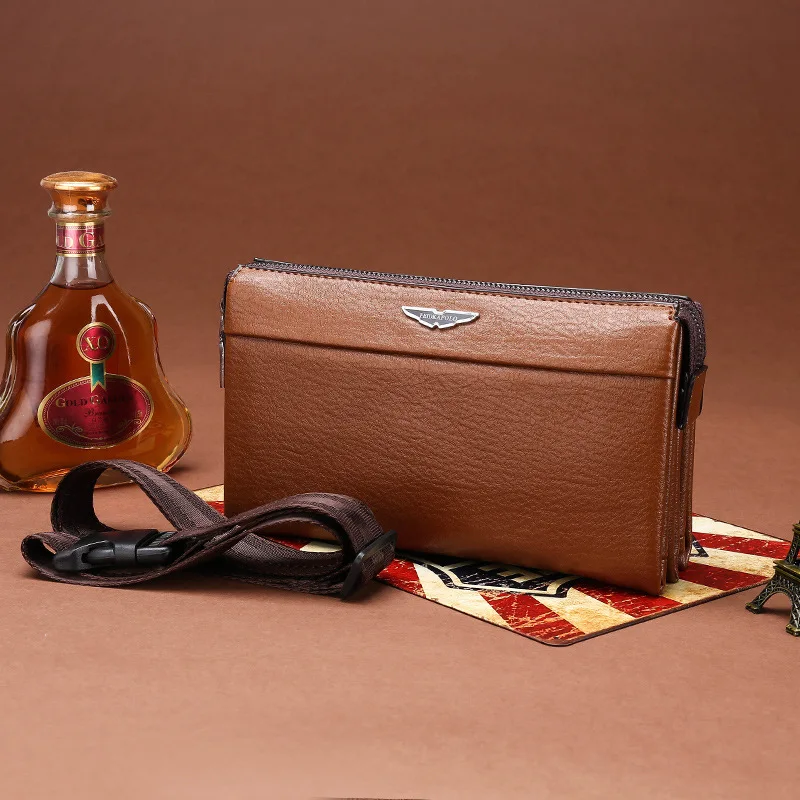 

Men Business Clutch Casual Leather Wallet Long Handbag Men's Cowhide Men's Bag Clutch Bag