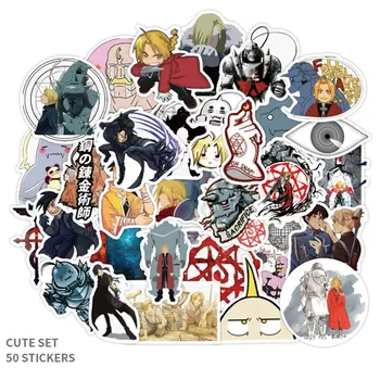 

50Pcs One Set Fullmetal Alchemist Anime Manga Card Paster Stickers