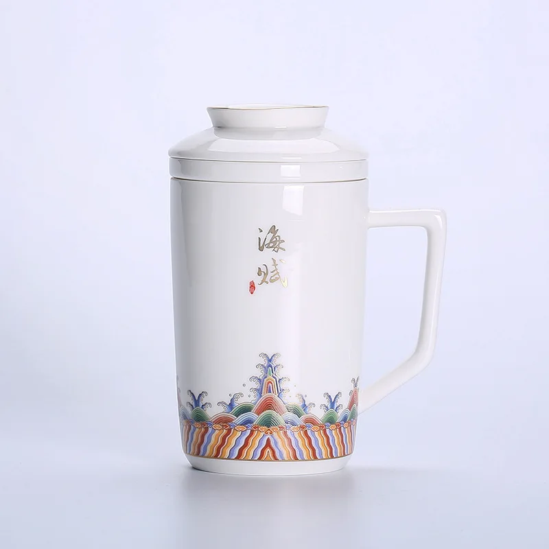 400ml Новая стильная керамическая чайная чашка, кружка с фильтром, удобный для путешествий чайный набор кунг-фу офисная Питьевая утварь WSHYUFEI - Цвет: 400ml