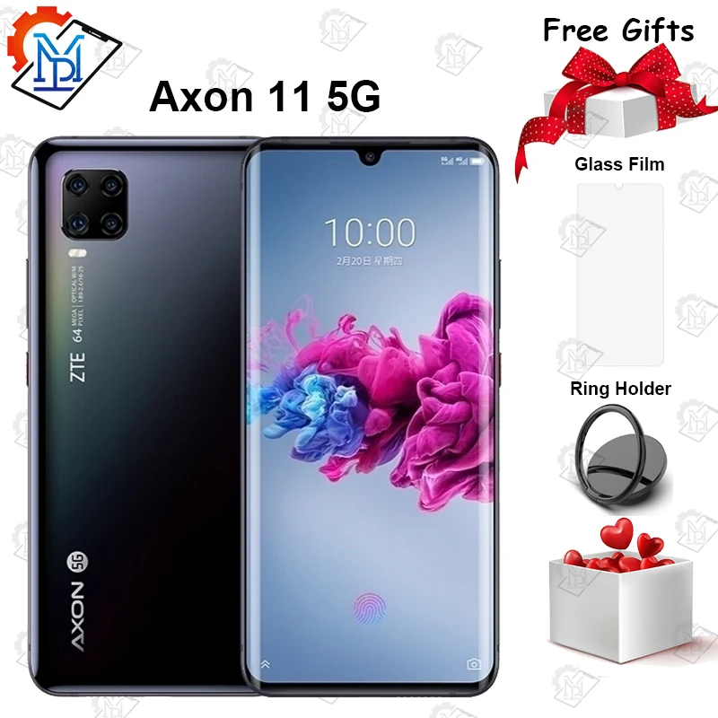 Мобильный телефон ZTE Axon 11 мобильный экран 6 47 дюйма AMOLED изогнутый ГБ + 128 Snapdragon 76