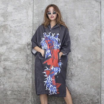 

Large Sizes Diving Quick-dry Beach Towel, Changing Robe Bath towels,Compressed Outdoor Bathrobe/Print Hooded Sport Towels
