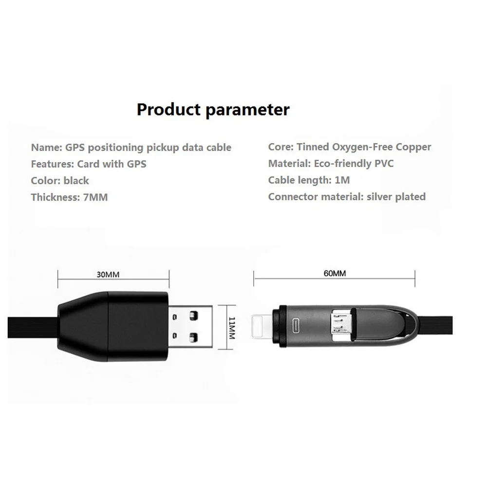 GPS Tracker USB Data Cable Multifunctional GPS Positioning Pickup Anti-lost Micro USB Cable Real Time Gsm Tracking Equipment mini gps tracker