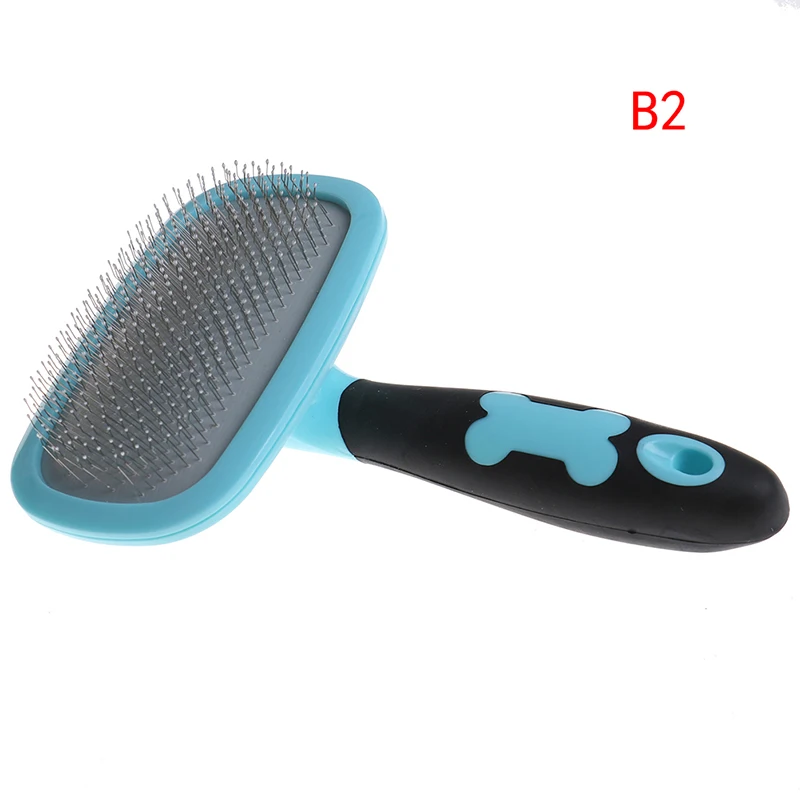 blue 2 Расчески для удаления волос для домашних животных, собак, кошек, щетка для чистки меха, гребни для ухода за шерстью, большой размер, инструмент, яркие цвета, Нескользящие Домашние животные, поставщик - Цвет: blue 2