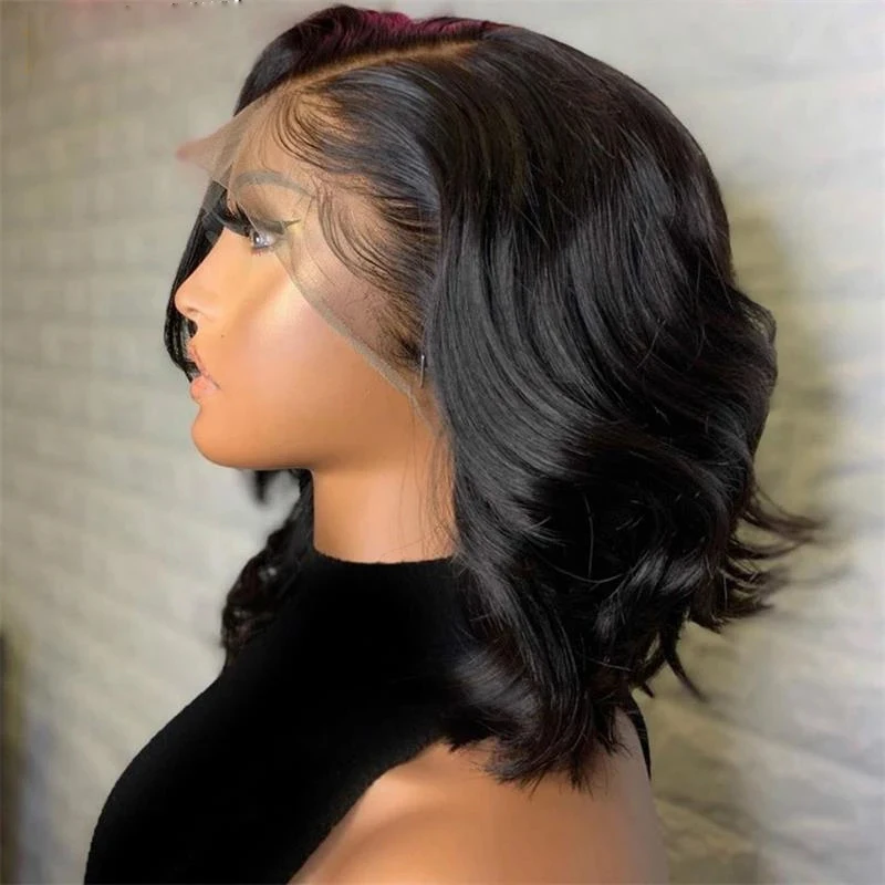 Perucas de Cabelo Humano da Parte Dianteira do Laço da Onda do Corpo com Cabelo do Bebê Dianteira do Laço Peruca de Cabelo para Preto Peruca Preto Natural Malásia 13x6 3 ondulada do corpo com cabelo de bebê