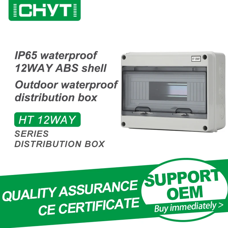 

Outdoor Waterproof Rainstorm Proof HT 12WAY IP65 PC Plastic Electrical Junction Box MCB Switch Panel Mounted Distribution Box