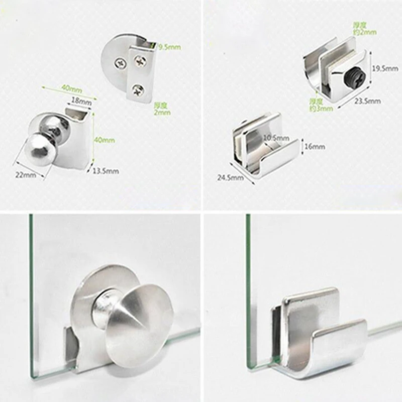 Glass Door Drawer Pull Knob No Drilling Steel Furniture Hardware