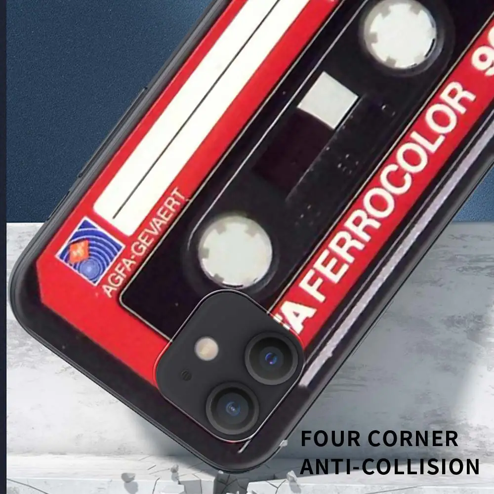 Vintage Cassette Tape Retro Style Black Soft Phone Case