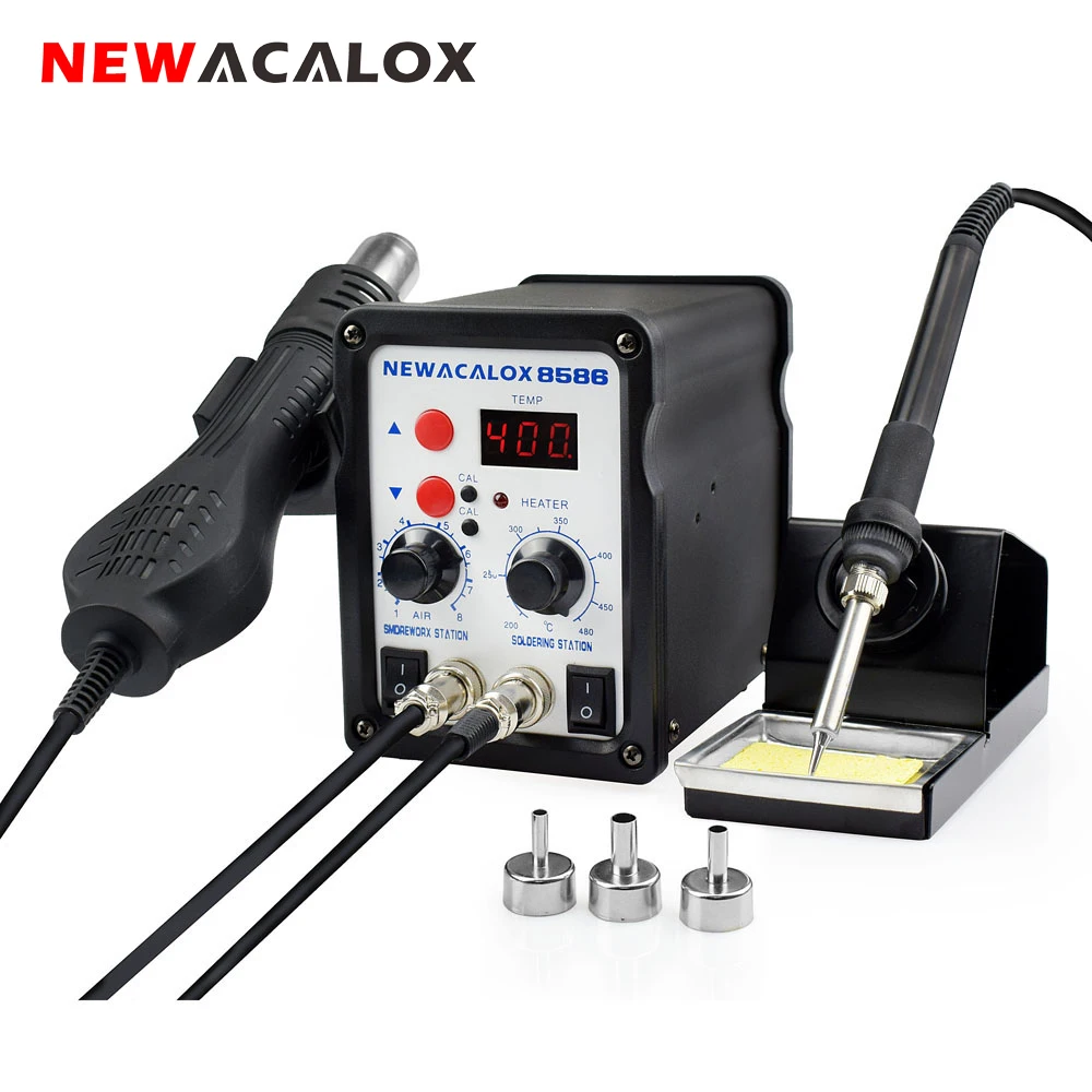 NEWACALOX 8586 ЕС 220 В 700 Вт пистолет горячего воздуха Бессвинцовая паяльная станция BGA