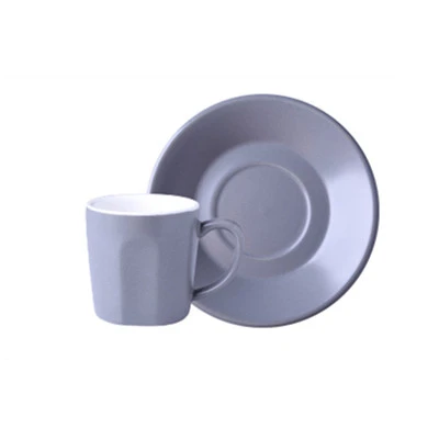 Светло-серый 80cc черная кружка с кофе и наборы блюдец Demitasse драгоценный камень Цвет Глазурь толстый Итальянский Эспрессо кружка Koffie Kopjes Copo Caveira Tasse - Цвет: Светло-серый