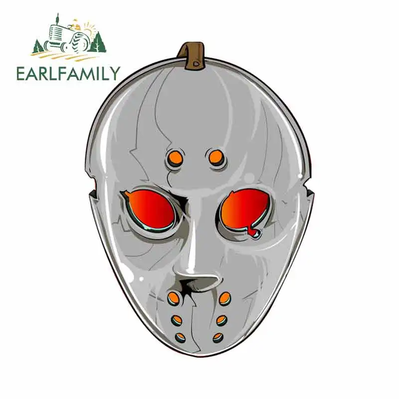 

EARLFAMILY 13cm x 8.8cm Hockey Mask Funny Car Stickers Windshield Bumper Windows Air Conditioner Waterproof Anime 3D Fine Decal