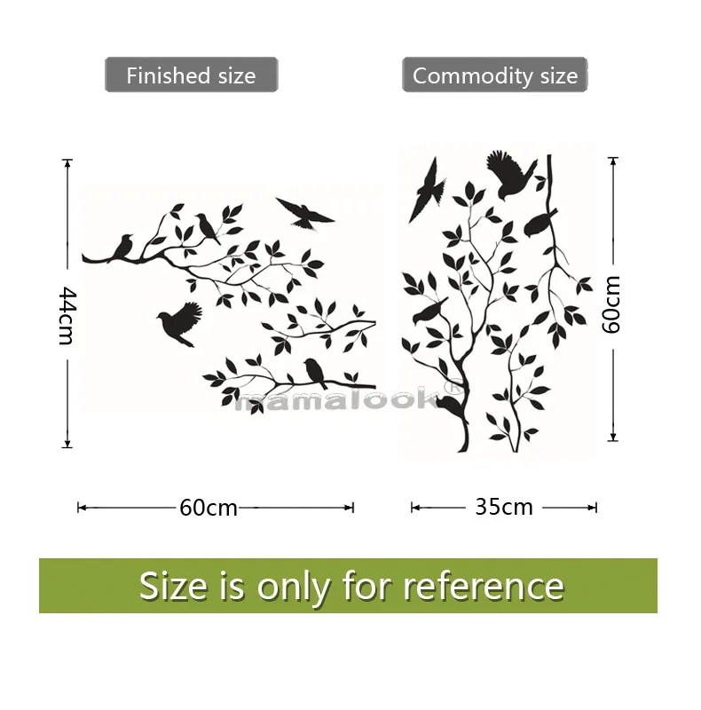 Bird Branch Wall Stickers Tree Leaf Decorative Vinyl For Children'S Home Decor Living Room Stickers On The Wall Accessories 14 Bird Branch Wall Stickers Tree Leaf Decorative Vinyl For Children'S Home Decor Living Room Stickers On The Wall Accessories