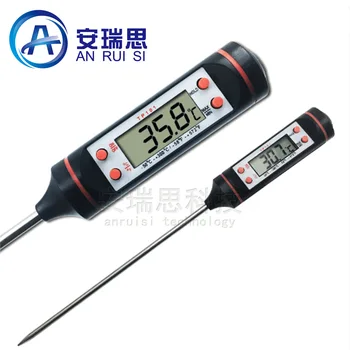 

Kitchen Oil Temperature Meter Barbecue Bakery Temperature Measurement Electronic Food Thermometer Liquid wen du bi Tp101 Black a