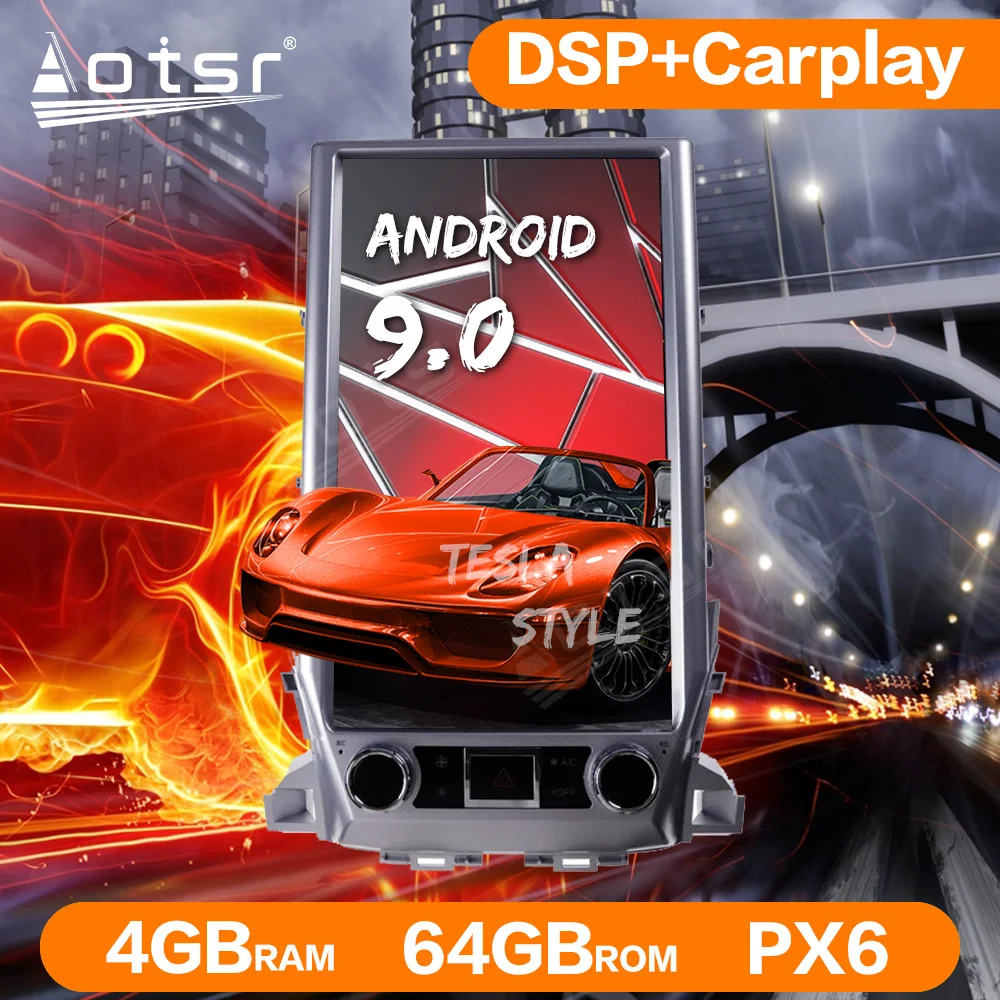 Для TOYOTA LAND CRUISER LC200 2016-2019 VX GX VXS 5700 Android 9 0 64 Гб Tesla Style Авто Радио стерео