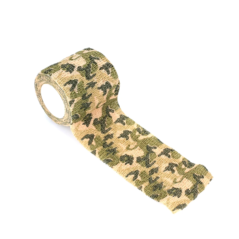 Green camouflage Растягивающийся бинт, аксессуары для винтовки, Камуфляжная Лента в рулоне 4,5 м, Нетканая камуфляжная самоклеящаяся ткань для кемпинга, рулонная лента для винтовки - Цвет: Green camouflage