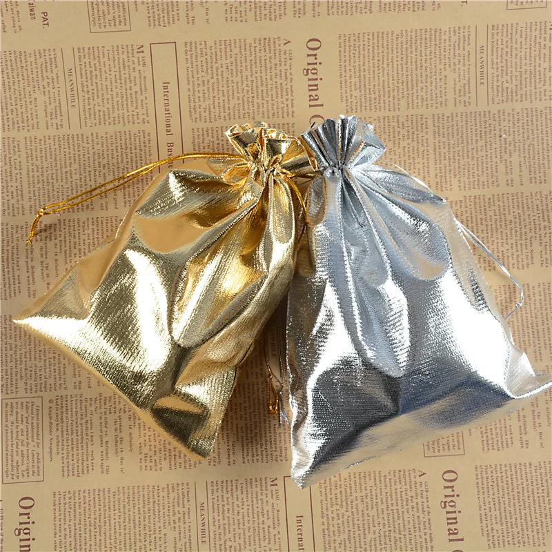 10pcs-9-Sizes-5-7-20-30cm-Gift-Bags-Gold-Silver-Color-Drawable-Organza ...