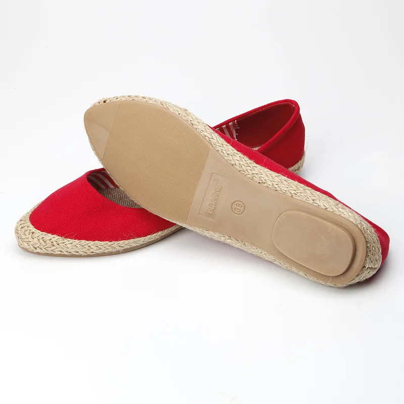 EAGSIT/парусиновая женская обувь на плоской подошве с острым носком; Удобная Нескользящая Повседневная обувь; эспадрильи