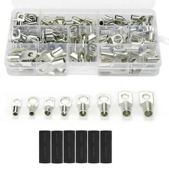 

220Pc Tinned Copper Terminal Ring Terminal Kit Battery Wire and Cable Solder Joint