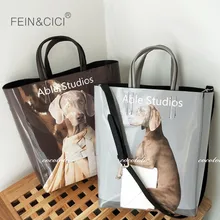 Сумка для собак с животным принтом Большая вместительная большая сумка для покупок Лето осень зима черный серый цвет