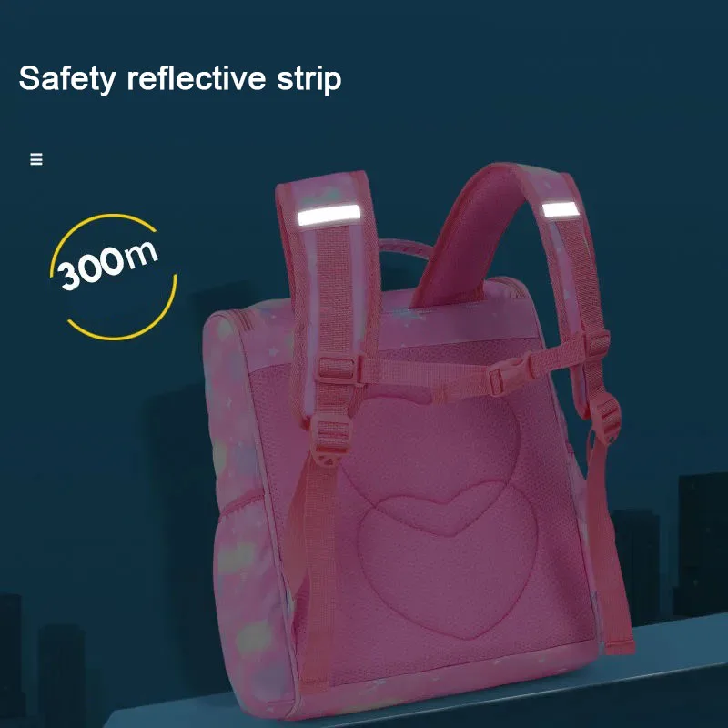 Children's School Bag Elementary School Princess Girl Burden Reduction Shoulder Correction Cute Cartoon Gradient Kid Backpack
