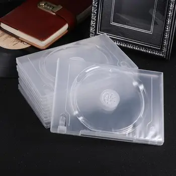 Caja de almacenamiento de discos de 6 uds, caja transparente para DVD, caja organizadora de CD, paquete portátil para cine en casa