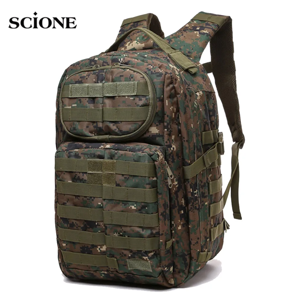 Men Military Hiking Climbing Bag Tactical Backpack Outdoor Traveling Army Bags Waterproof Rucksack Camping Militar Sack XA999WA | Спорт и