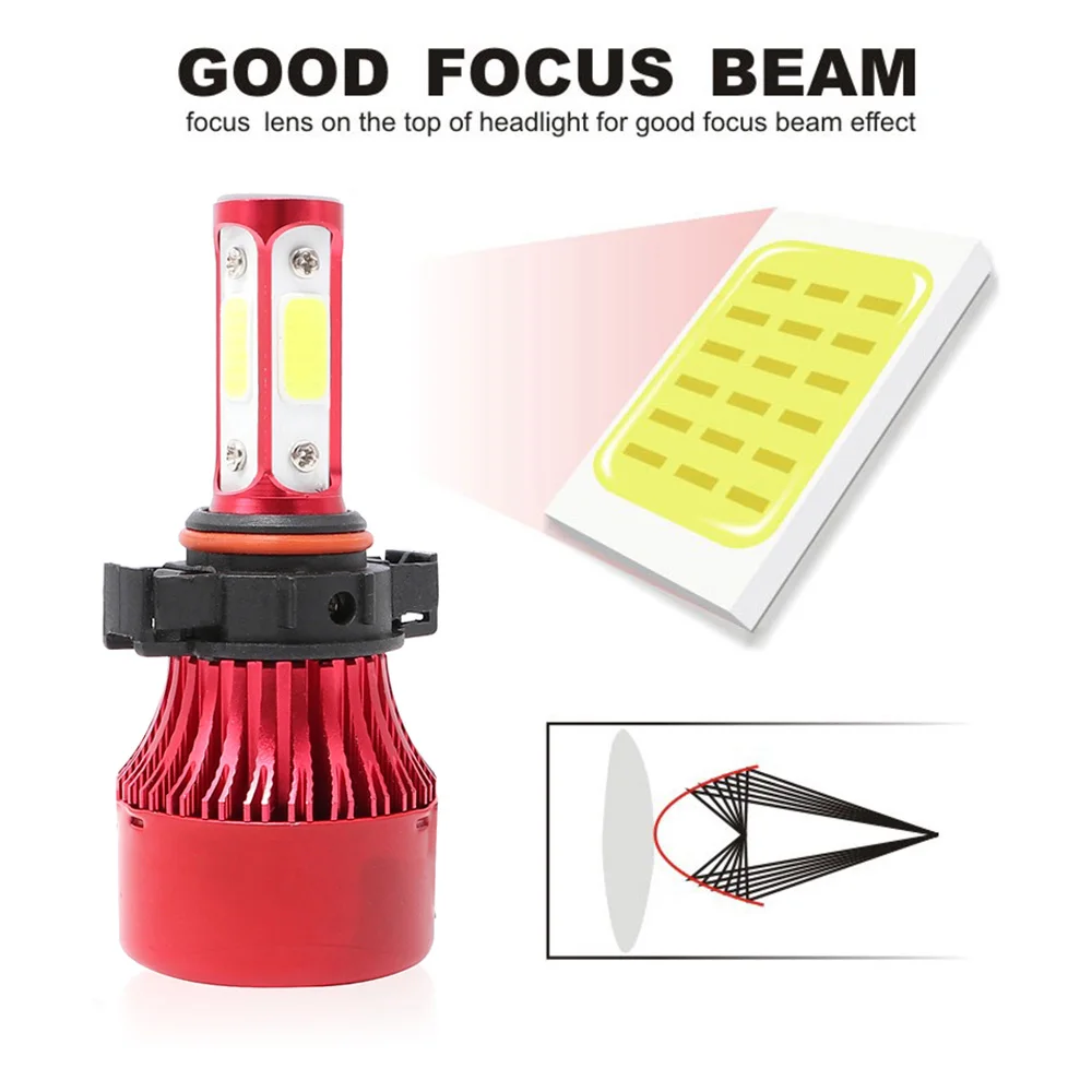 2PCS 4-side bulb Headlight kit H4 H7 LED 5202 H11 9007 H13 9005 9006 9004 Car Headlights Fog Lights