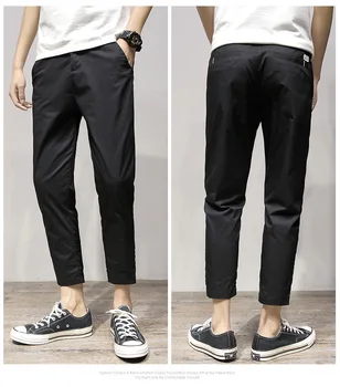 

A815-2020 new men's summer casual pants thin pants youth cotton elastic solid color simple trend pants