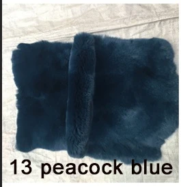 13 peacock blue Леопардовый узор, классический цвет, настоящий мех кролика, натуральный кроличий мех, сделай сам, пушистый кожаный мех, домашний декор, высокое качество - Цвет: 13 peacock blue