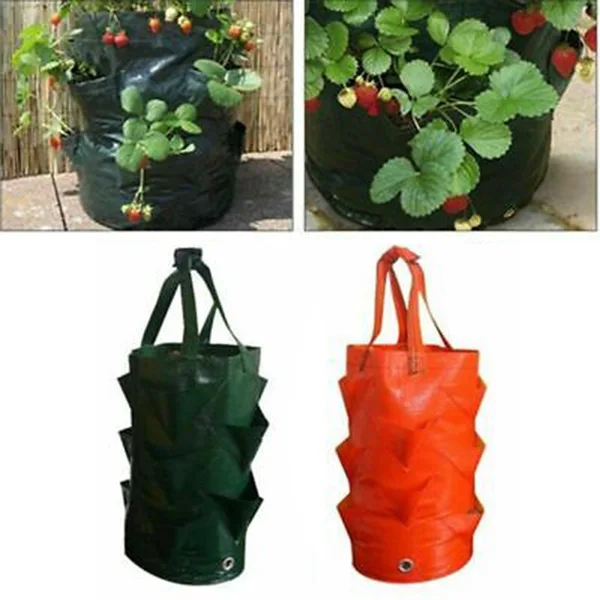 1Pcs Hanging Strawberry Tomato Planter Grow Bags Garden Hanging Vegetable Flower Planting Bag