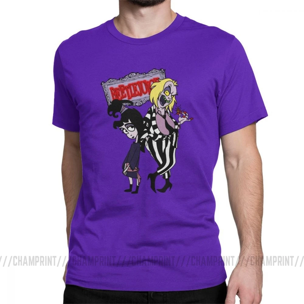 Beetlejuice Лидия группа футболка для мужчин Мода хлопок футболка круглый воротник футболки с коротким рукавом размера плюс Топы - Цвет: Фиолетовый