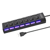 USB 2.0 Hub USB Hub 2.0 Multi USB Splitter Hub Use Power Adapter 4/7 Port Multiple Expander 2.0 USB Hub with Switch for PC 3