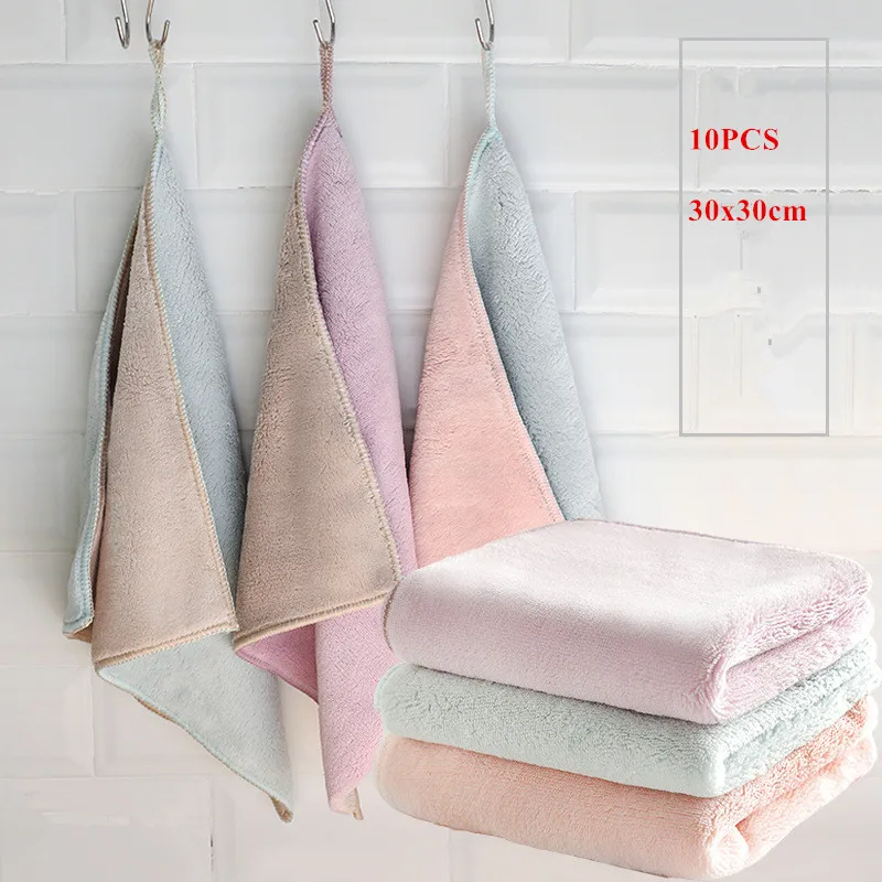 

10PCS Microfiber Dish Cloths Ultra Absorbent Kitchen Dish Rags for Washing Dishes Fast Drying Cleaning Cloth