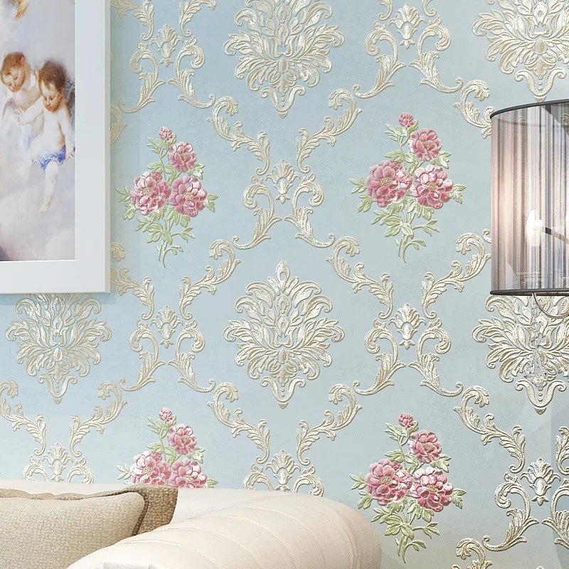 

3D Thick Warm European Countryside Non-woven Wallpaper Model Room Villa Living Room Bedroom Clothing Store Wallpaper