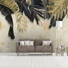 Custom Photo Wallpaper 3D Black Golden Leaf Marble Texture Murals Living Room TV Sofa Bedroom Background Wall Paper For Walls 3D ► Photo 2/6
