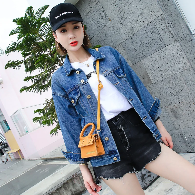 

Autumn And Winter New Style Korean-style Loose-Fit Printed Cowboy Short Jacket Women's WOMEN'S Denim Jacket Women's 5601
