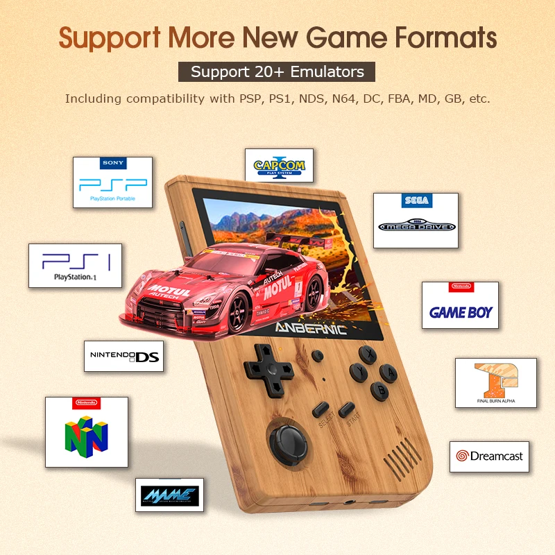 US $109.99 New RG351V Retro Games RK3326 Open Source 35 INCH 640480 Handheld Game Console Emulator For PSP Builtin 50000Games Kid Gift
