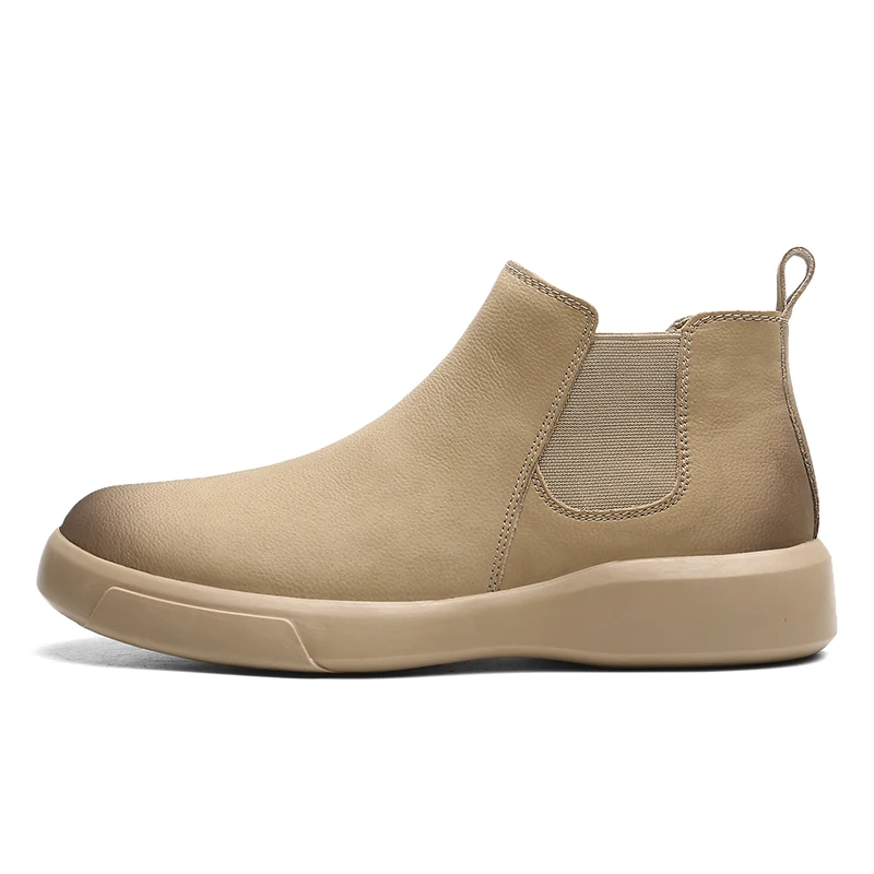 Chelsea Boots Men Winter Shoes Mens Leather Shoe Ankle Cowboy Waterproof shose Man Motorcycle Casual Boot 2019 Men's Footwear